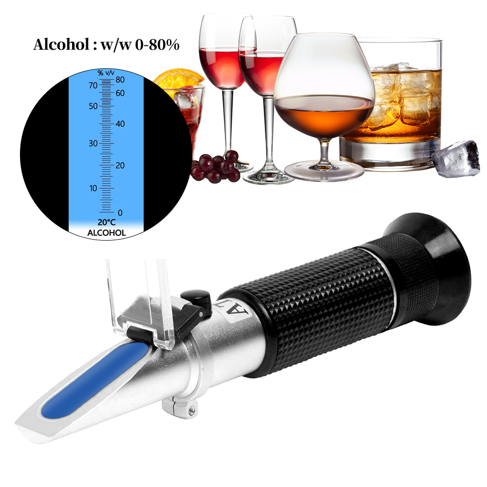 Marine Aquarium Hydrometer - El alkol refraktometre 0-80% alkol içeriği
