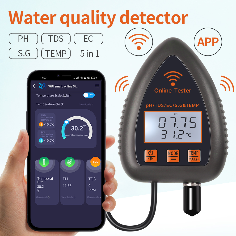 Tuya WiFi 5'i 1 arada TDS/EC/T - Marine Aquarium Par Meter incelemesi ve fiyatı