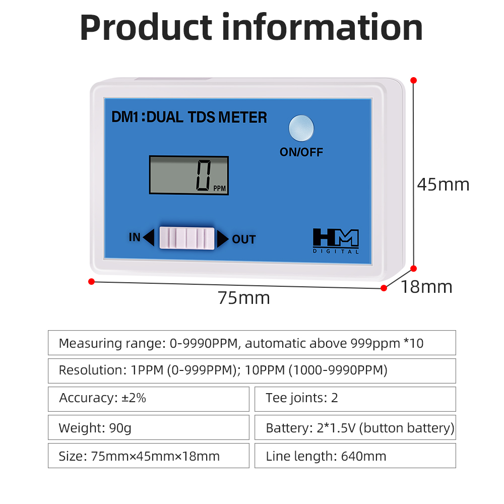 DM1 Çift TDS Su Kalitesi Test  - Marine Aquarium Water Analyzer incelemesi ve fiyatı